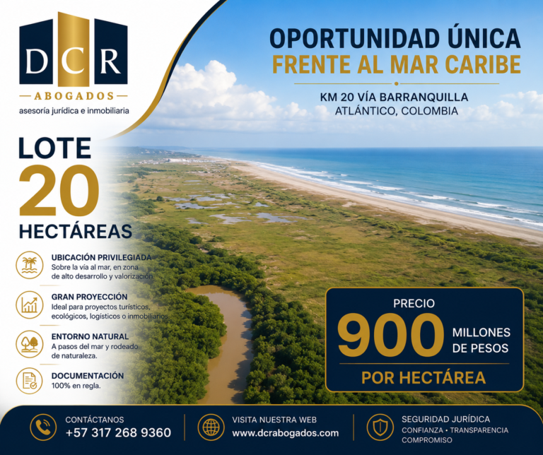 Lote de 20 hectáreas con vista al mar ubicado en el kilómetro 29 de la vía Cartagena - Barranquilla, ideal para proyectos turísticos, inmobiliarios y de inversión.